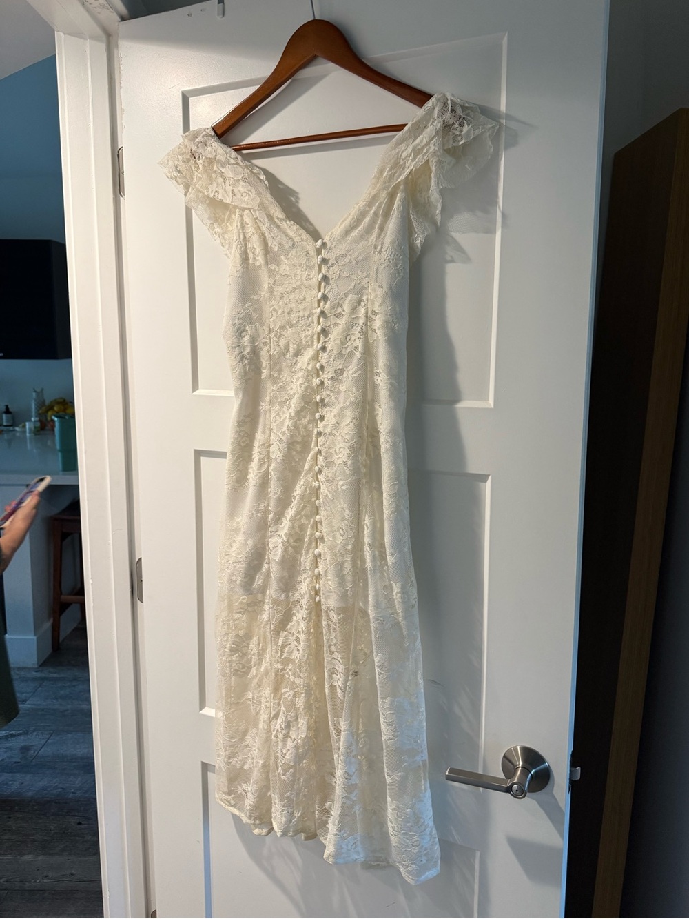 MAJORELLE Ivory Off-Shoulder Lace Dress